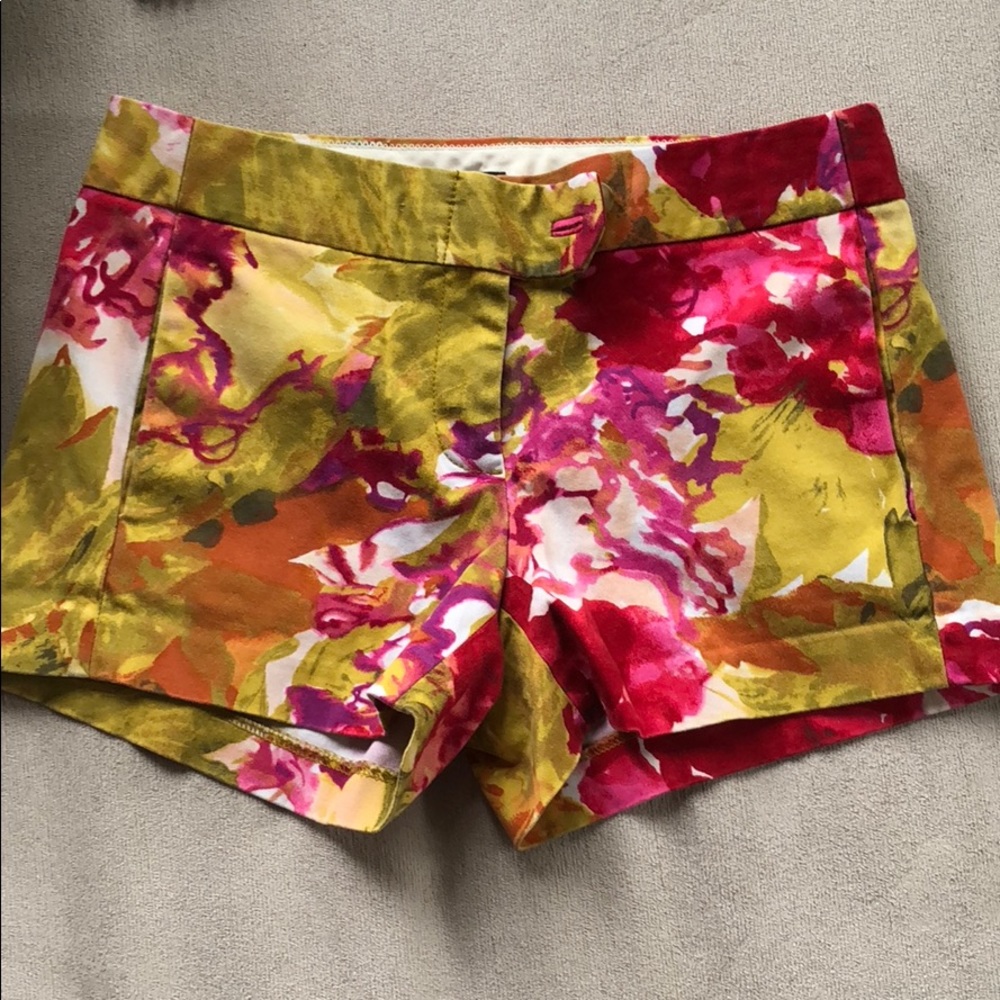 J. Crew Floral Watercolor Multicolor Cotton Shorts
